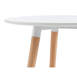 Acheter Vente-Unique Table à manger 2 personnes en MDF et hêtre - Blanc - ROLENA