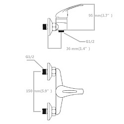 vidaXL Kit de douche 2 pcs pas cher