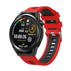 Bracelet en silicone bicolore, 22mm, rouge/noir pour votre Huawei Watch GT 3 (46mm)