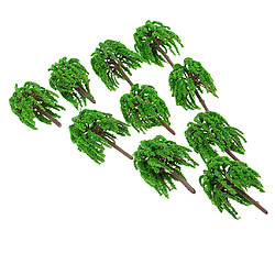 10pcs 1: 150 arbres de saule en plastique modèle rue train chemin de fer mise en scène n pas cher