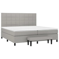 Avis Maison Chic Lit Adulte - Lit simple Lit à sommier tapissier avec matelas moelleux - Meuble de Chambre - Gris clair 200x200cm Tissu -MN29209