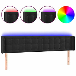 Maison Chic Tête de lit scandinave à LED,meuble de chambre Noir 203x16x78/88 cm Velours -MN11692