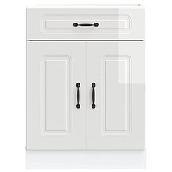 Avis vidaXL Armoire de cuisine Kalmar blanc brillant bois ingénierie