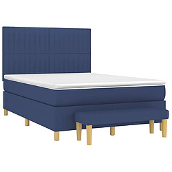 Avis Maison Chic Lit Adulte - Lit simple Lit à sommier tapissier avec matelas moelleux - Meuble de Chambre - Bleu 140x190 cm Tissu -MN63951