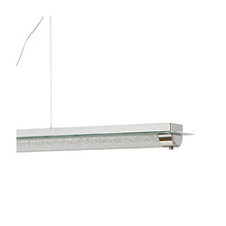 Luminaire Center Suspension LED Tube Cristal K9 Chrome poli pas cher