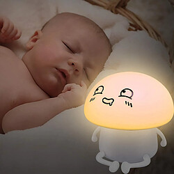 Universal Lampe de nuit enfant, mignonne 7 couleurs bébé enfant lampe de chevet commande tactile lit de chevet crèche lampe rechargeable USB pour la chambre d'enfant, cadeau pour les garçons et les filles, (blanc) pas cher