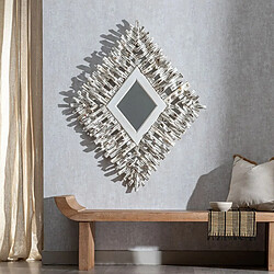 BigBuy Home Miroir mural 95 x 8 x 115 cm bois de teck Blanc