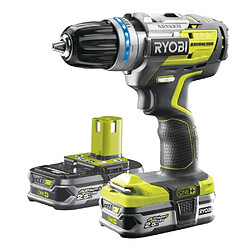 Ryobi - Perceuse-visseuse à percussion Brushless One+ 18V Li-Ion 2x 2.5Ah 60Nm avec sac à outils - R18PDBL-225S