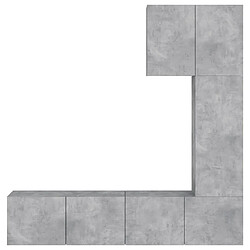 Acheter vidaXL Unités murales TV 5 pcs gris béton bois d'ingénierie