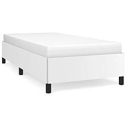 Maison Chic Lit adulte - Lit simple Cadre de lit,Structure du lit Contemporain Blanc 90x190 cm Similicuir -MN67118