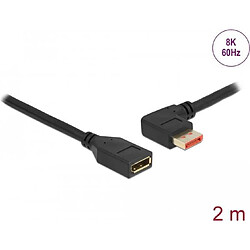 Delock - DisplayPort-Verlängerungskabel - DisplayPort (M) gewinkelt bis DisplayPort (W) - DisplayPort 1,4 - 2,0m - unterstützt 8K 60 Hz (7680 x 4320) - Schwarz (87075)