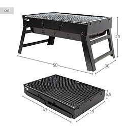 Barbecue Portable Aktive Rectangulaire Noir 50 x 23 x 30 cm (2 Unités) pas cher