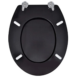 Acheter vidaXL Siège de toilette avec Couvercle MDF Design simple Noir