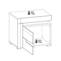 Avis Dansmamaison Table de chevet droit Blanc Brillant à LED - KIELE