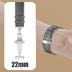 Avizar Bracelet pour Galaxy Watch 5 / 5 Pro / 4 Cuir Boucle Papillon gris clair pas cher