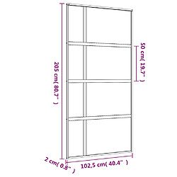 vidaXL Porte coulissante doré 102,5x205 cm verre ESG dépoli aluminium pas cher