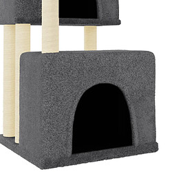 Helloshop26 Arbre à chat meuble tour grimper jouet grattage grattoir escalade plateforme avec griffoirs en sisal foncé 122 cm gris 02_0022650 pas cher