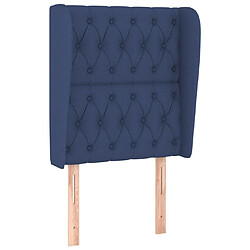 Maison Chic Tête de lit scandinave avec oreilles,meuble de chambre Bleu 83x23x118/128 cm Tissu -MN88061