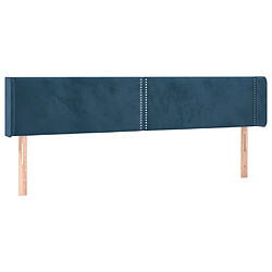 Avis Maison Chic Tête de lit moderne à LED lumineuse pour chambre - Décoration de lit Bleu foncé 163x16x78/88 cm Velours -MN79715