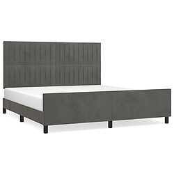 Maison Chic Lit adulte - Cadre Structure de lit avec tête de lit Contemporain Gris foncé 160x200 cm Velours -MN18211