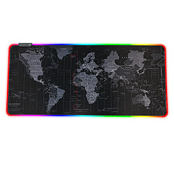 Tapis de souris de jeu RGB étendu, tapis de souris de jeu extra large pour gamer, tapis de bureau DEST étanche avec 10 modes d'éclairage, - 35,4'' X 15,7" X 4 mm (Noir)