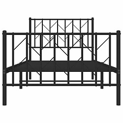 Maison Chic Cadre/structure de lit métal et tête de lit + pied de lit pour adulte - Lit Moderne Chambre noir 90x200 cm -MN64169 pas cher