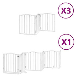 vidaXL Barrière pour chien porte pliable 15 panneaux bois de peuplier