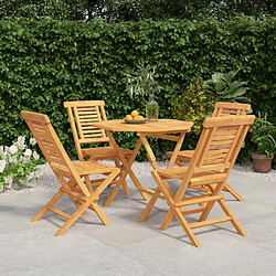 Salle à dîner de jardin 5 pcs,Table et chaise à manger Bois de teck massif -MN48897