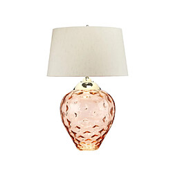 Acheter Elstead Lighting Lampe de table Samara Verre transparent,acier,fausse soie, Verre teinté saumon