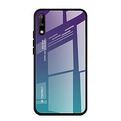 Wewoo Coque Pour Huawei Enjoy 10 Gradient Color Glass Case Violet