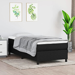 Maison Chic Lit Adulte - Lit simple Lit à sommier tapissier avec matelas moelleux - Meuble de Chambre - Noir 90x190 cm Tissu -MN84716