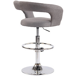 Acheter Decoshop26 Tabouret de bar x1 assise moderne en tissu gris pieds et repose-pieds en métal chromé 10_0004994