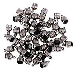 50pcs fin capuchon bouchon de perles ajustement 8mm cuir cordon bijoux conclusions gris noir