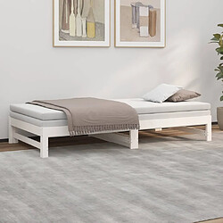 Avis vidaXL Lit coulissant sans matelas blanc 2x(90x200) cm