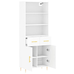 Avis vidaXL Buffet haut Blanc 69,5x34x180 cm Bois d'ingénierie