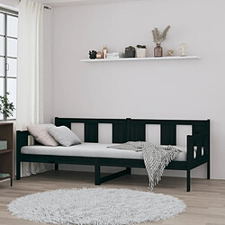 Avis vidaXL Lit de jour sans matelas noir bois de pin massif 90x200 cm