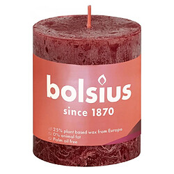 Bolsius Bougies pilier rustiques Shine 4 pcs 80x68 mm Rouge velours