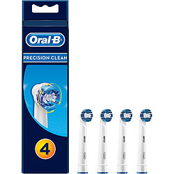 Pack 4 Brosses Precision Clean, Têtes Rechange pour Brosses à Dents Électrique, , Blanc, Braun, ORB-EB20-4