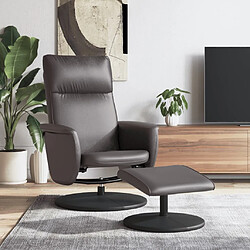 Maison Chic Fauteuil inclinable,Fauteuil luxe de relaxation avec repose-pied gris similicuir -MN50014