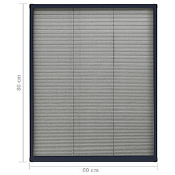 vidaXL Moustiquaire plissée pour fenêtre Aluminium Anthracite 60x80 cm pas cher