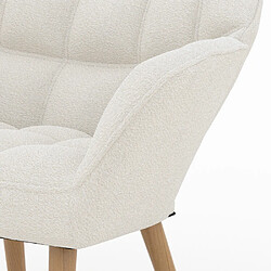 Acheter Rendez Vous Deco Fauteuil Simba en tissu bouclé blanc