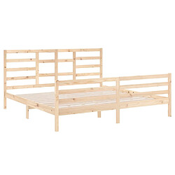 Avis vidaXL Cadre de lit sans matelas bois massif 200x200 cm