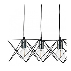 Luminaire Center Suspension Midi noir mat et chrome poli 5 ampoules