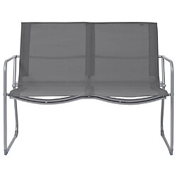 vidaXL Salon de jardin 4 pcs Tissu et acier Gris