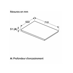 Table de cuisson à induction 71cm 4 feux 7400w noir - ED751HSB1E - SIEMENS pas cher