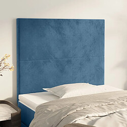 Maison Chic Lot de 2 Têtes de lit design Bleu pour chambre - Décoration de lit foncé 100x5x78/88 cm Velours -MN15105