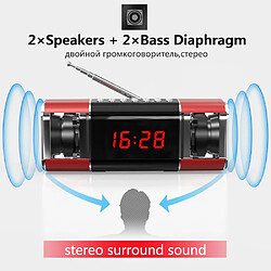 Universal Portable Bluetooth Speaker Stereo Stereo Colonne Subwoofer Subwoofer Subwoofer avec USB TF Carte Lecteur Récepteur FM Radio Bluetooth | Haut-parleurs portatifs (rouge) pas cher