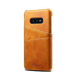 Wewoo Coque Souple Étui de protection Suteni Texture veau pour Galaxy S10 E avec fentes cartes Marron