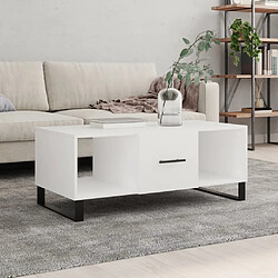 Maison Chic Table basse,Table Console Table d'appoint, Table pour salon blanc 102x50x40 cm bois d'ingénierie -MN74111