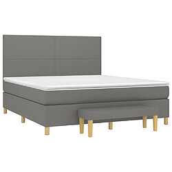 Avis Maison Chic Lit Adulte - Lit simple Lit à sommier tapissier avec matelas moelleux - Meuble de Chambre - Gris foncé 160x200cm Tissu -MN70163